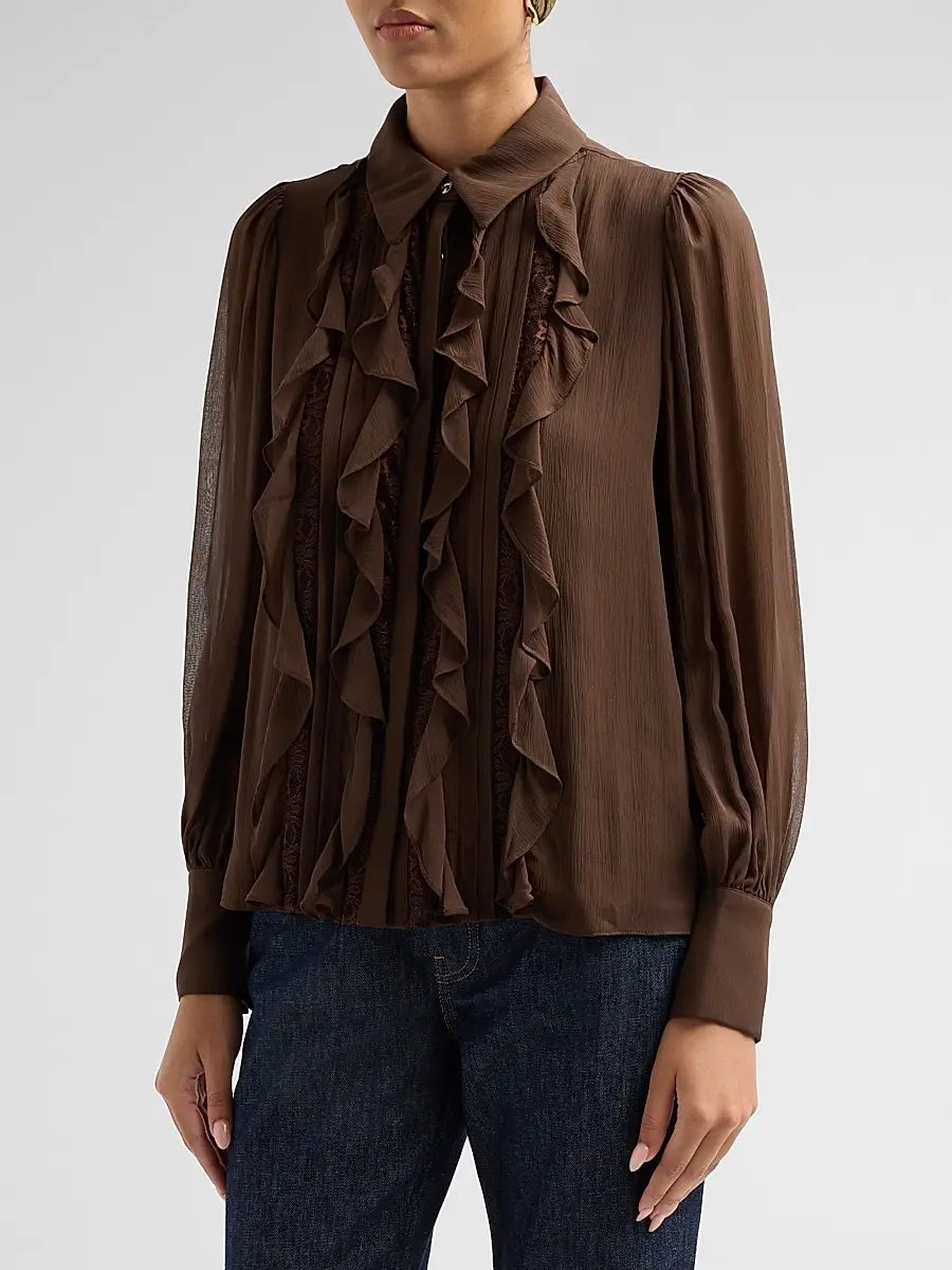 Ramy Brook Women's Claire Silk Ruffle Blouse | Thumbnail 4 Ramy Brook Women's Claire Silk Ruffle Blouse | Thumbnail 4