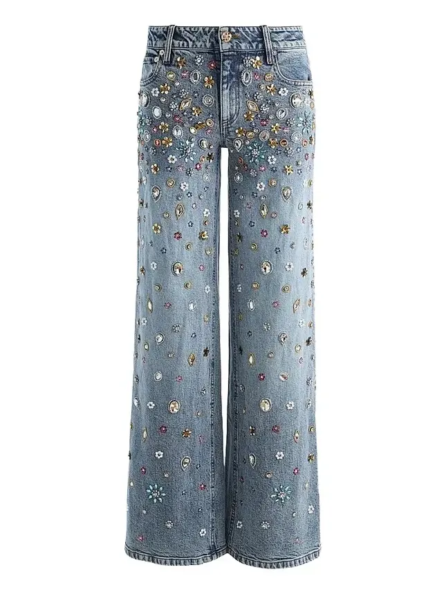 Women's Amazing Embellished Mid-Rise Baggy Jeans Women's Amazing Embellished Mid-Rise Baggy Jeans