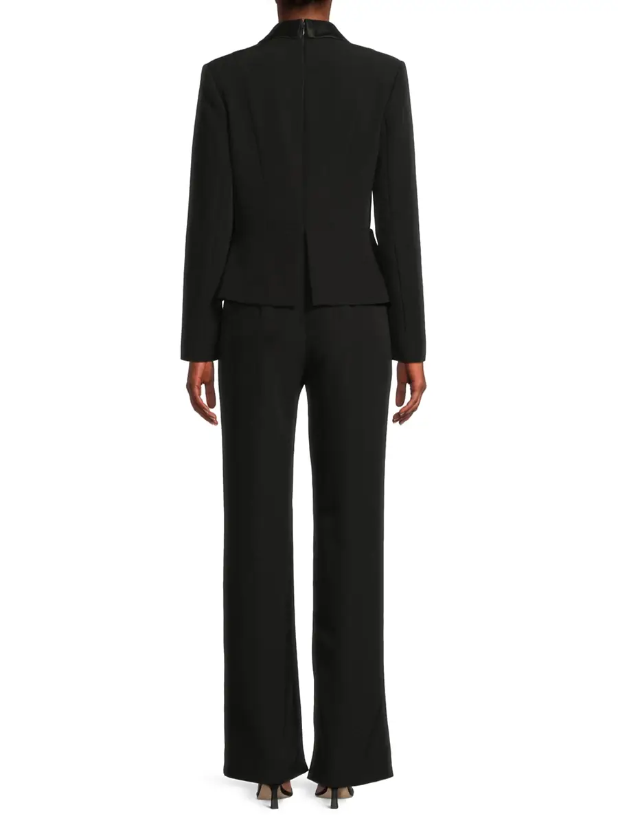 Aidan Mattox Women's Draped Stretch-Crepe Tuxedo-Style Jumpsuit | Thumbnail 5 Aidan Mattox Women's Draped Stretch-Crepe Tuxedo-Style Jumpsuit | Thumbnail 5