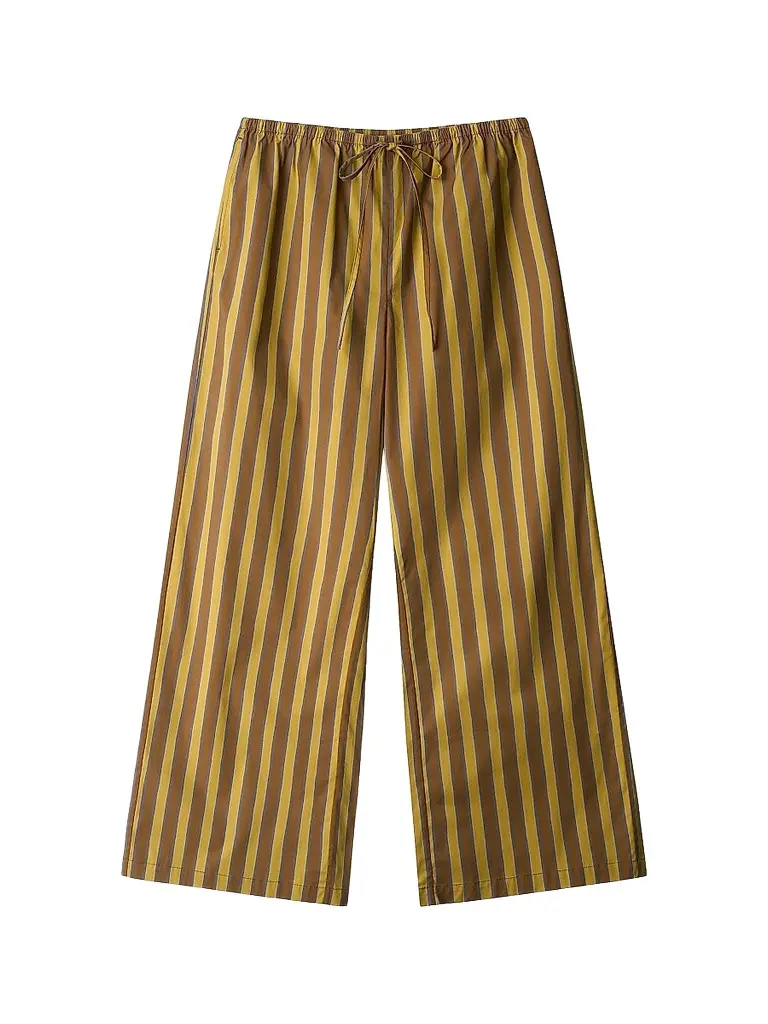 Staud Women's Mateo Striped Cotton Pants | Image 1 Staud Women's Mateo Striped Cotton Pants | Image 1