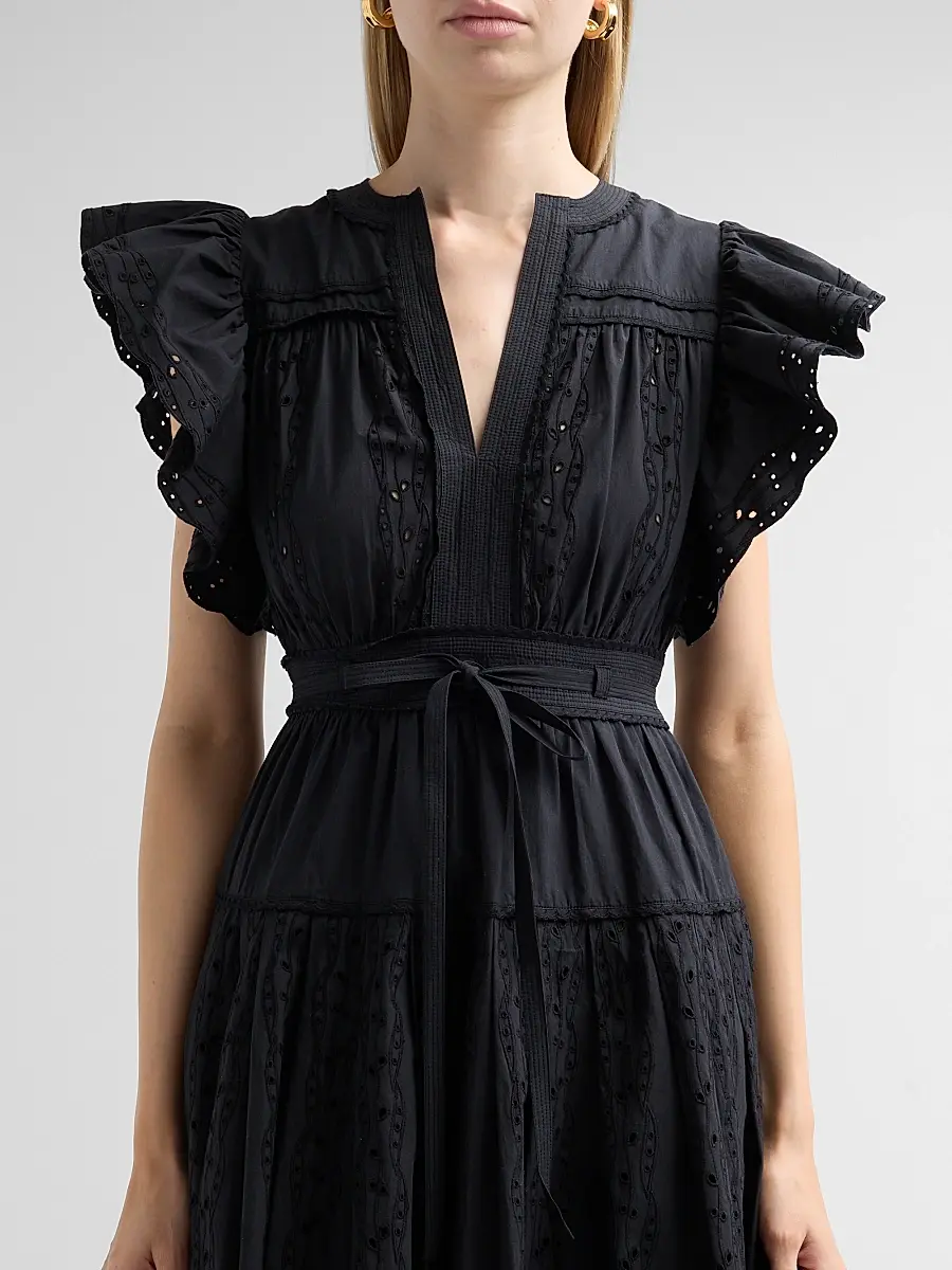 Ulla Johnson Women's Dani Eyelet Cotton Midi Dress | Thumbnail 5 Ulla Johnson Women's Dani Eyelet Cotton Midi Dress | Thumbnail 5
