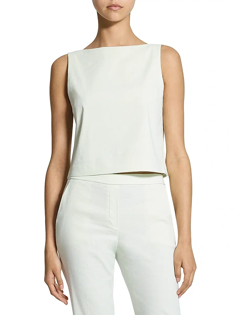 Theory Women's Cropped Boatneck Top | Thumbnail 3