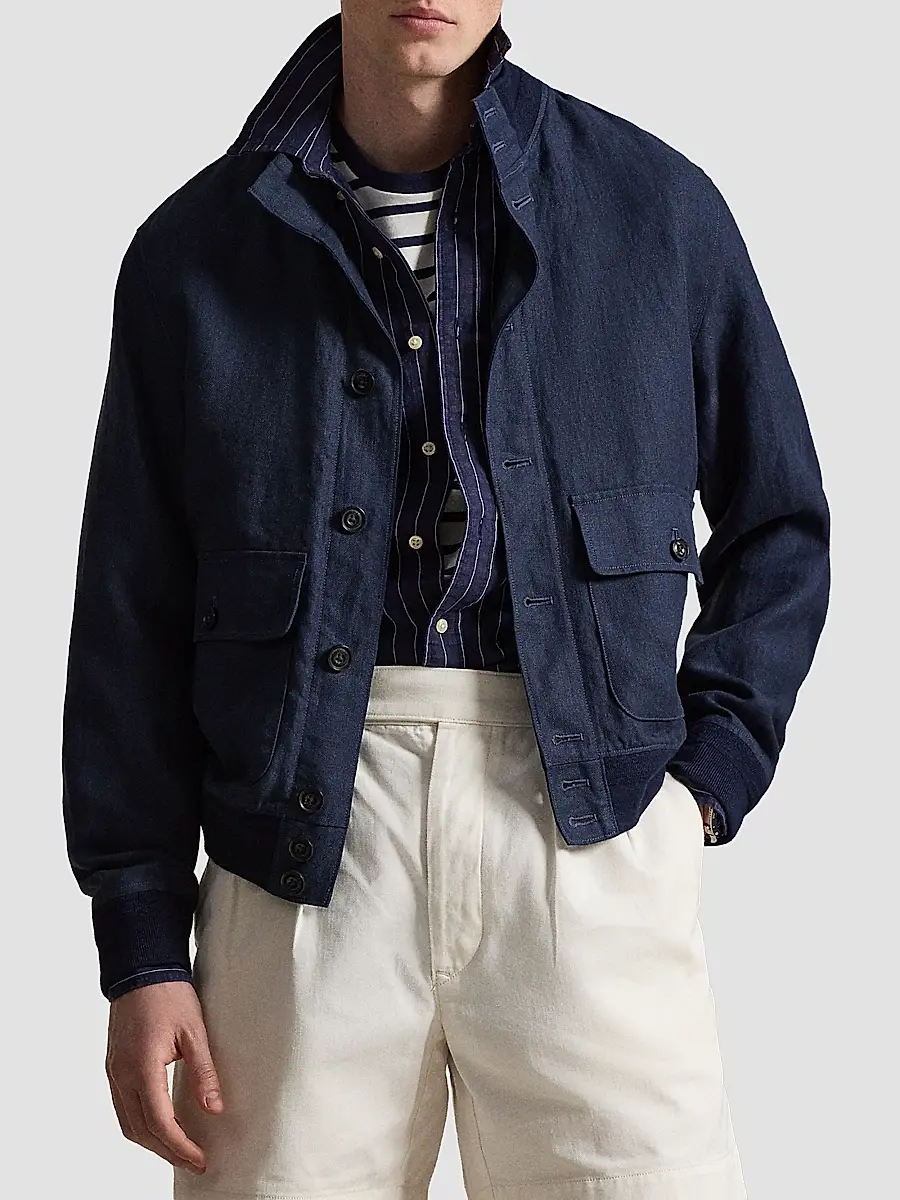 Polo Ralph Lauren Men's Herringbone Linen Jacket | Thumbnail 4 Polo Ralph Lauren Men's Herringbone Linen Jacket | Thumbnail 4