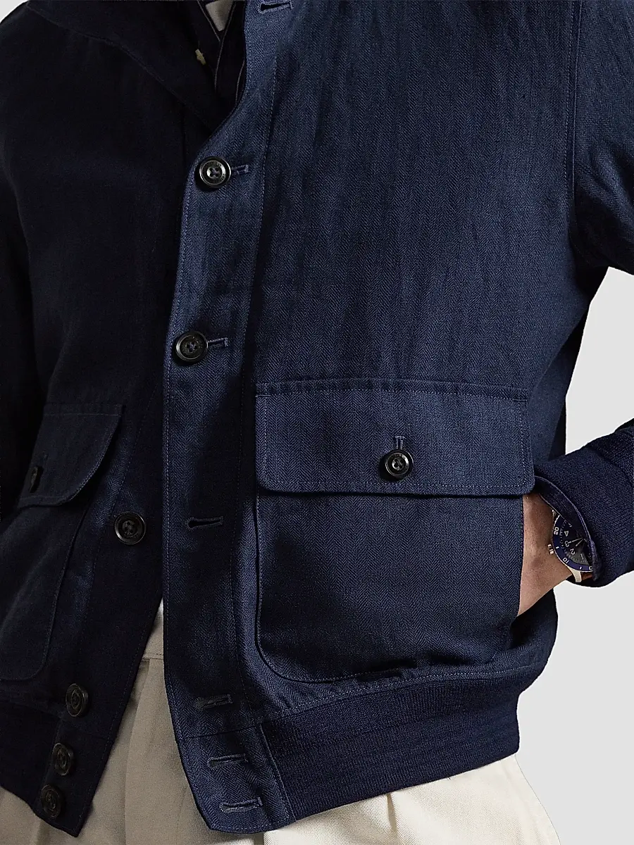 Polo Ralph Lauren Men's Herringbone Linen Jacket | Thumbnail 5 Polo Ralph Lauren Men's Herringbone Linen Jacket | Thumbnail 5