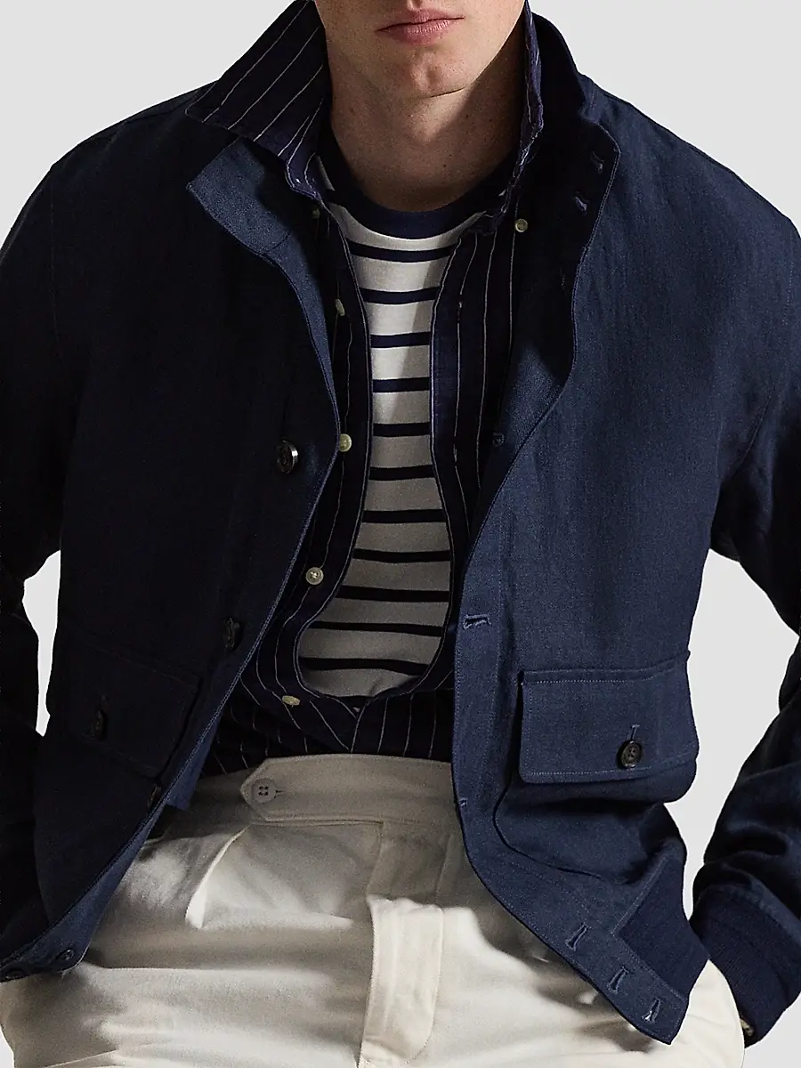 Polo Ralph Lauren Men's Herringbone Linen Jacket | Thumbnail 6 Polo Ralph Lauren Men's Herringbone Linen Jacket | Thumbnail 6