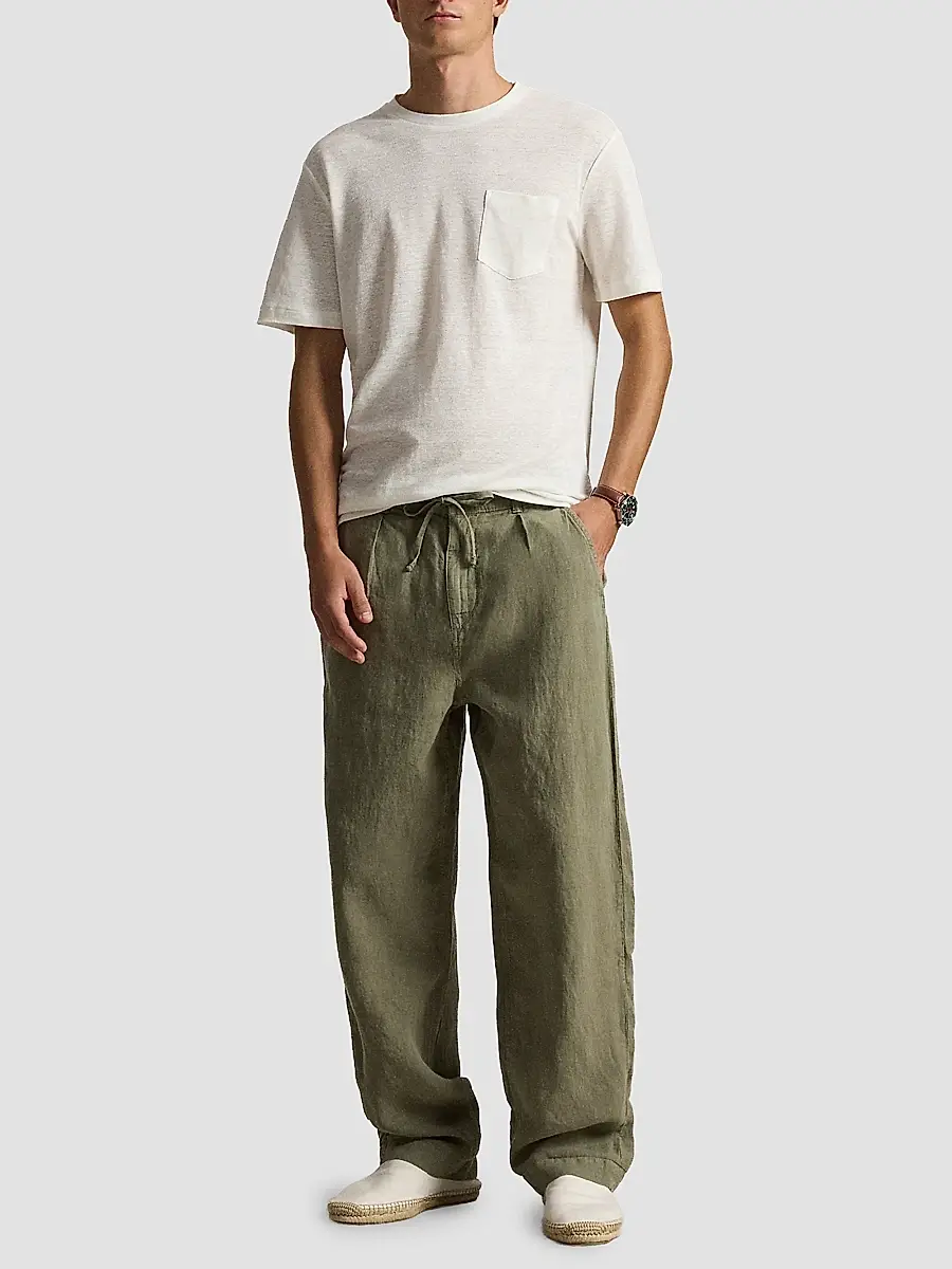 Polo Ralph Lauren Men's Standard-Fit Linen Mesh T-Shirt | Thumbnail 2 Polo Ralph Lauren Men's Standard-Fit Linen Mesh T-Shirt | Thumbnail 2