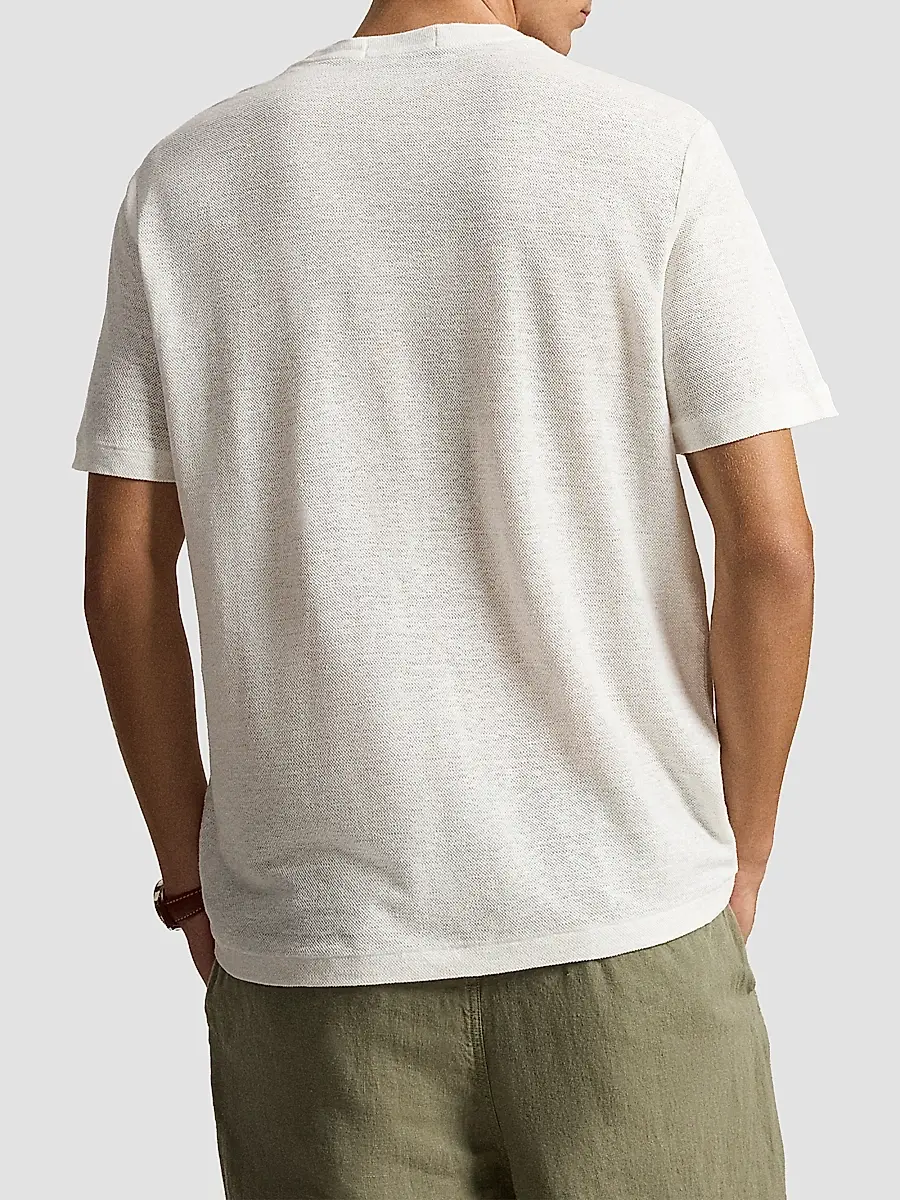 Polo Ralph Lauren Men's Standard-Fit Linen Mesh T-Shirt | Thumbnail 3 Polo Ralph Lauren Men's Standard-Fit Linen Mesh T-Shirt | Thumbnail 3