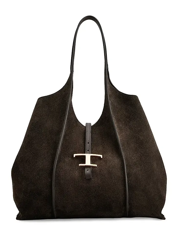 Women's Medium Suede Shopping Tote Bag