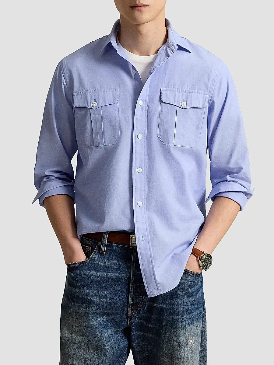 Polo Ralph Lauren Men's Classic-Fit End-on-End Workshirt | Thumbnail 4 Polo Ralph Lauren Men's Classic-Fit End-on-End Workshirt | Thumbnail 4