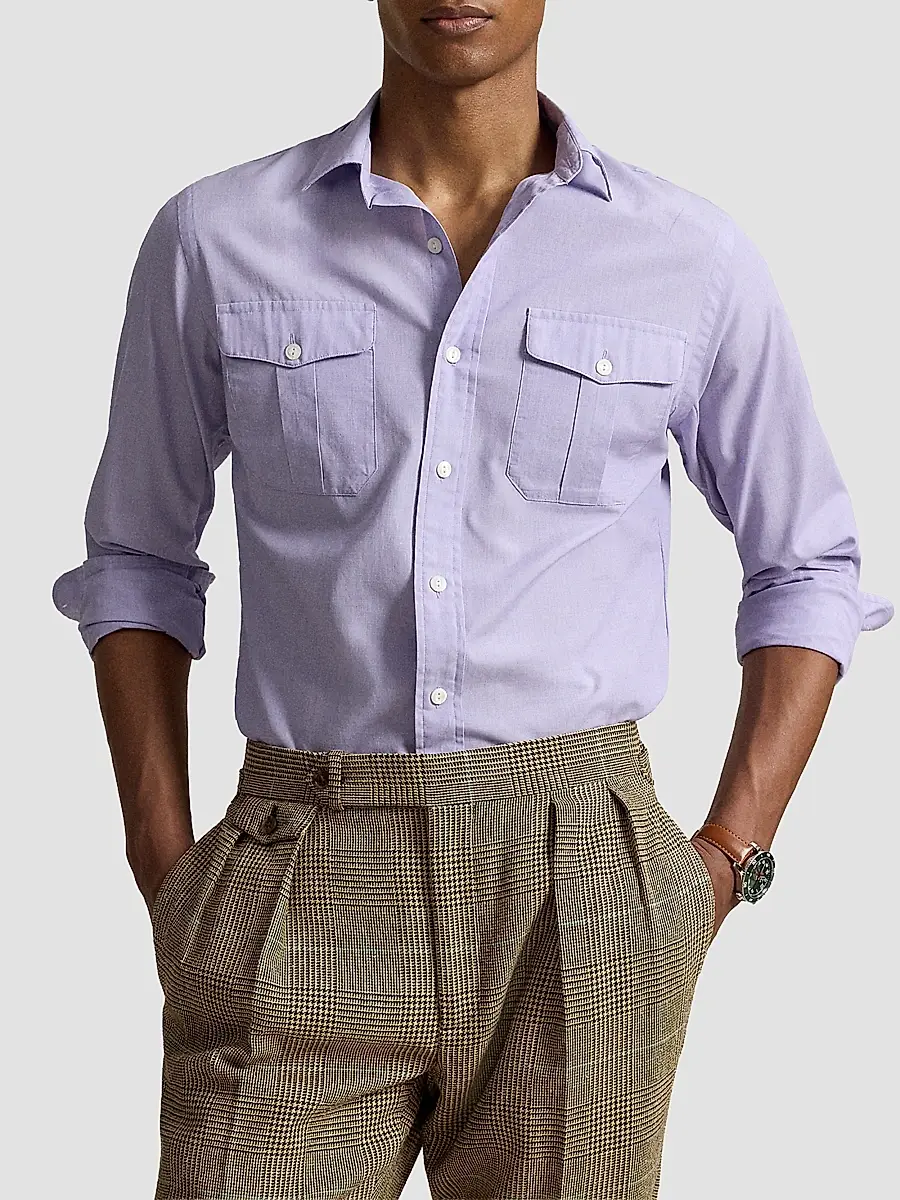 Polo Ralph Lauren Men's Classic-Fit End-on-End Workshirt | Thumbnail 4 Polo Ralph Lauren Men's Classic-Fit End-on-End Workshirt | Thumbnail 4
