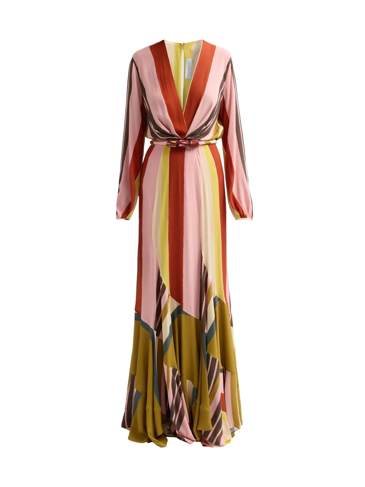 Women's Remy Plunging Striped Belted Maxi Dress Women's Remy Plunging Striped Belted Maxi Dress