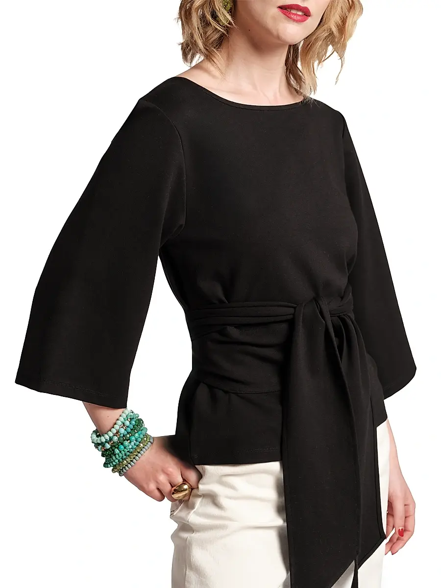 Frances Valentine Women's Whitney Wrap Tie-Waist Top | Thumbnail 2 Frances Valentine Women's Whitney Wrap Tie-Waist Top | Thumbnail 2