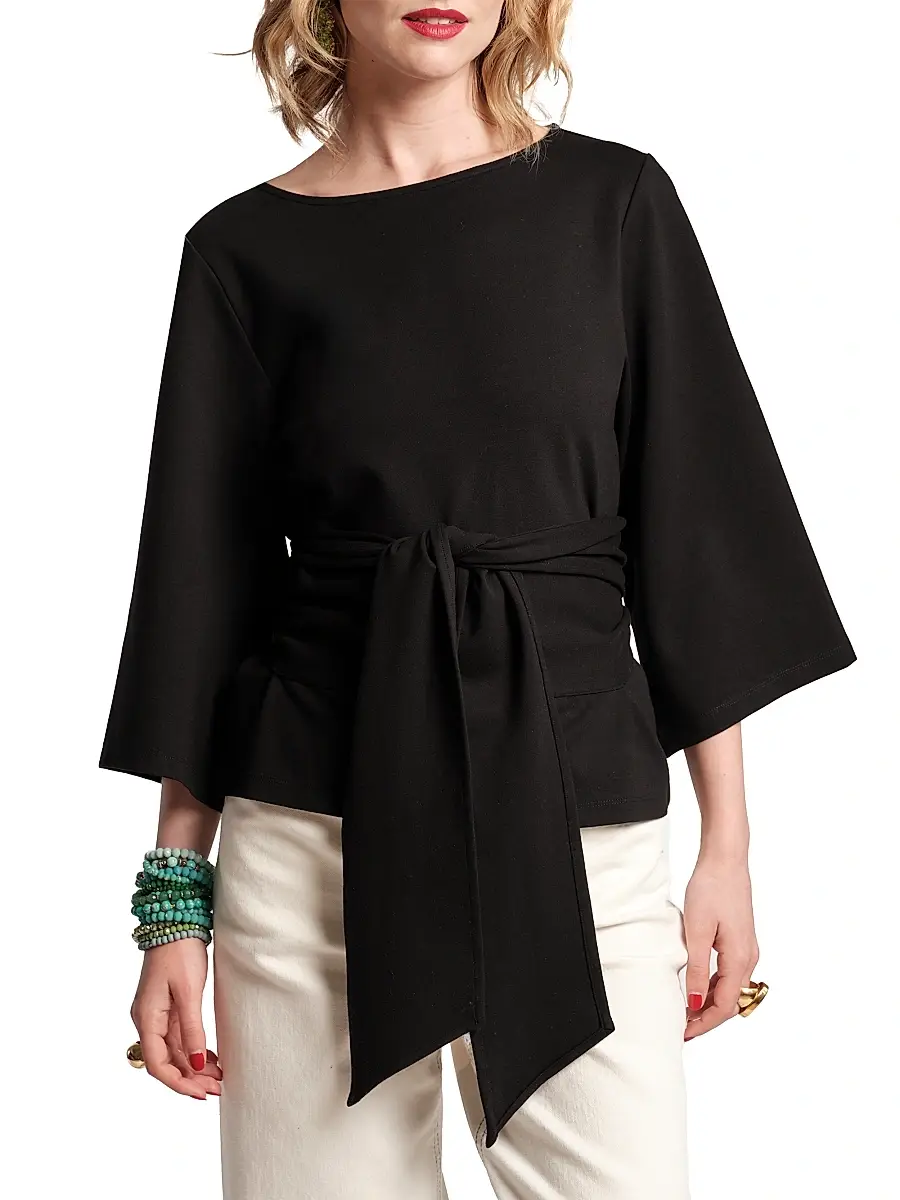 Frances Valentine Women's Whitney Wrap Tie-Waist Top