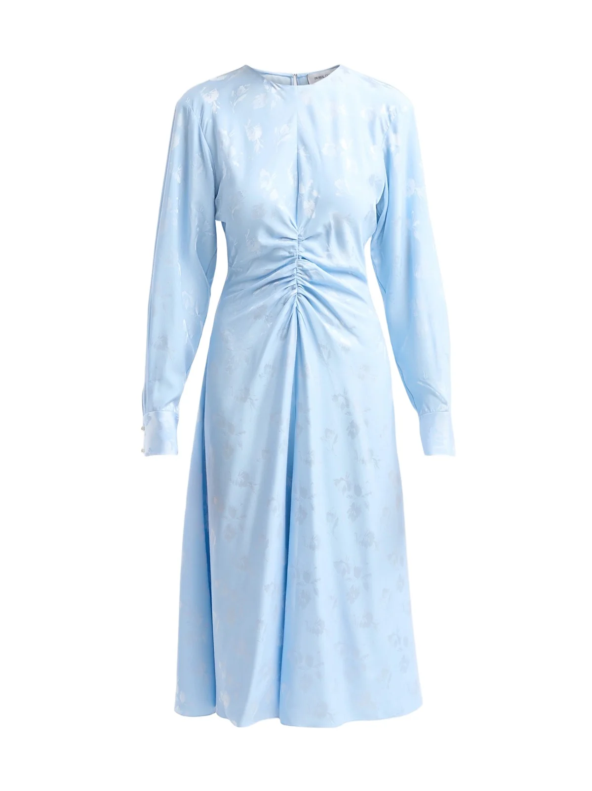 Women's Floral Cotton Ruched Midi Dress Women's Floral Cotton Ruched Midi Dress