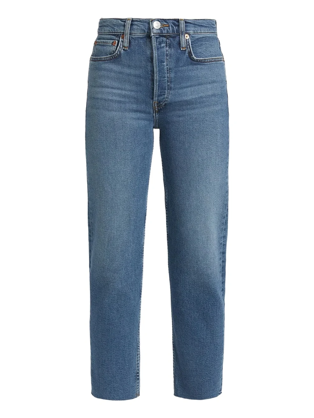 Women's 70s Stove Pipe High-Rise Straight Crop Jeans