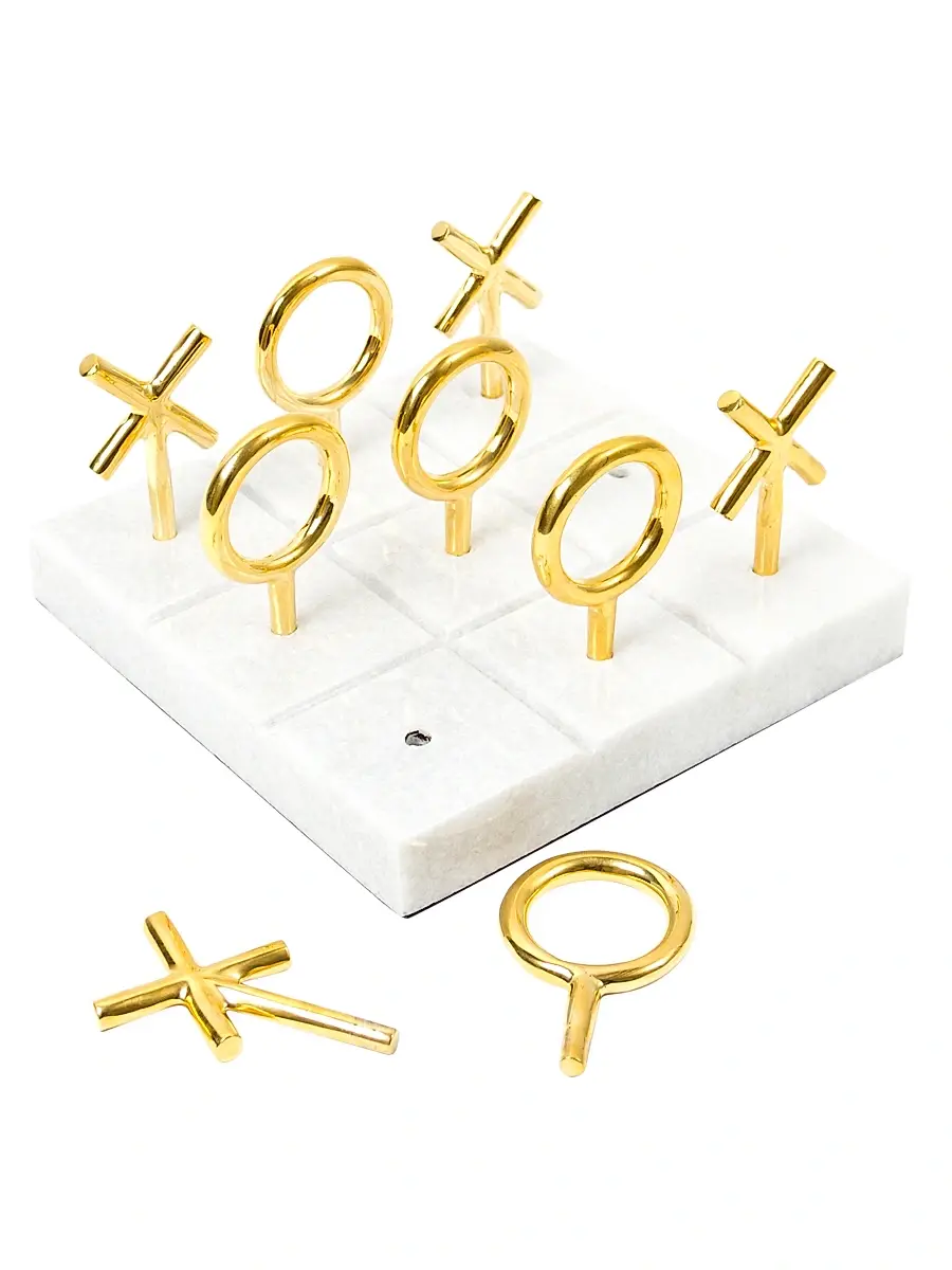 Jonathan Adler Marble & Brass Tic-Tac-Toe Set | Thumbnail 2