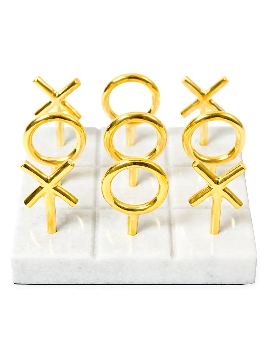 Jonathan Adler Marble & Brass Tic-Tac-Toe Set | Thumbnail 3