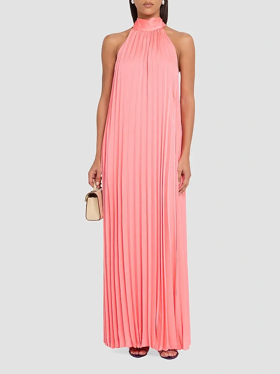 Ungaro Women's Beverly Pleated Halter Maxi Dress | Thumbnail 2 Ungaro Women's Beverly Pleated Halter Maxi Dress | Thumbnail 2