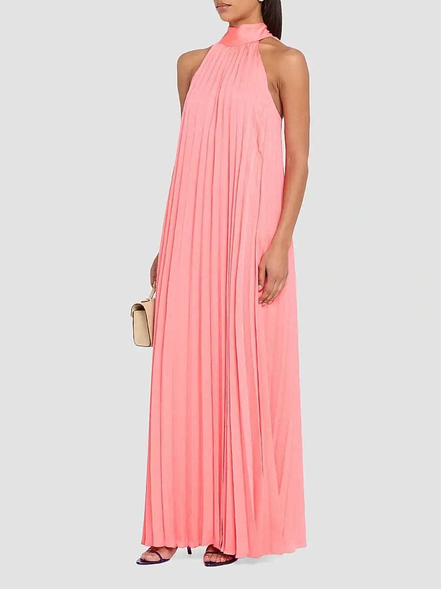 Ungaro Women's Beverly Pleated Halter Maxi Dress | Thumbnail 4 Ungaro Women's Beverly Pleated Halter Maxi Dress | Thumbnail 4