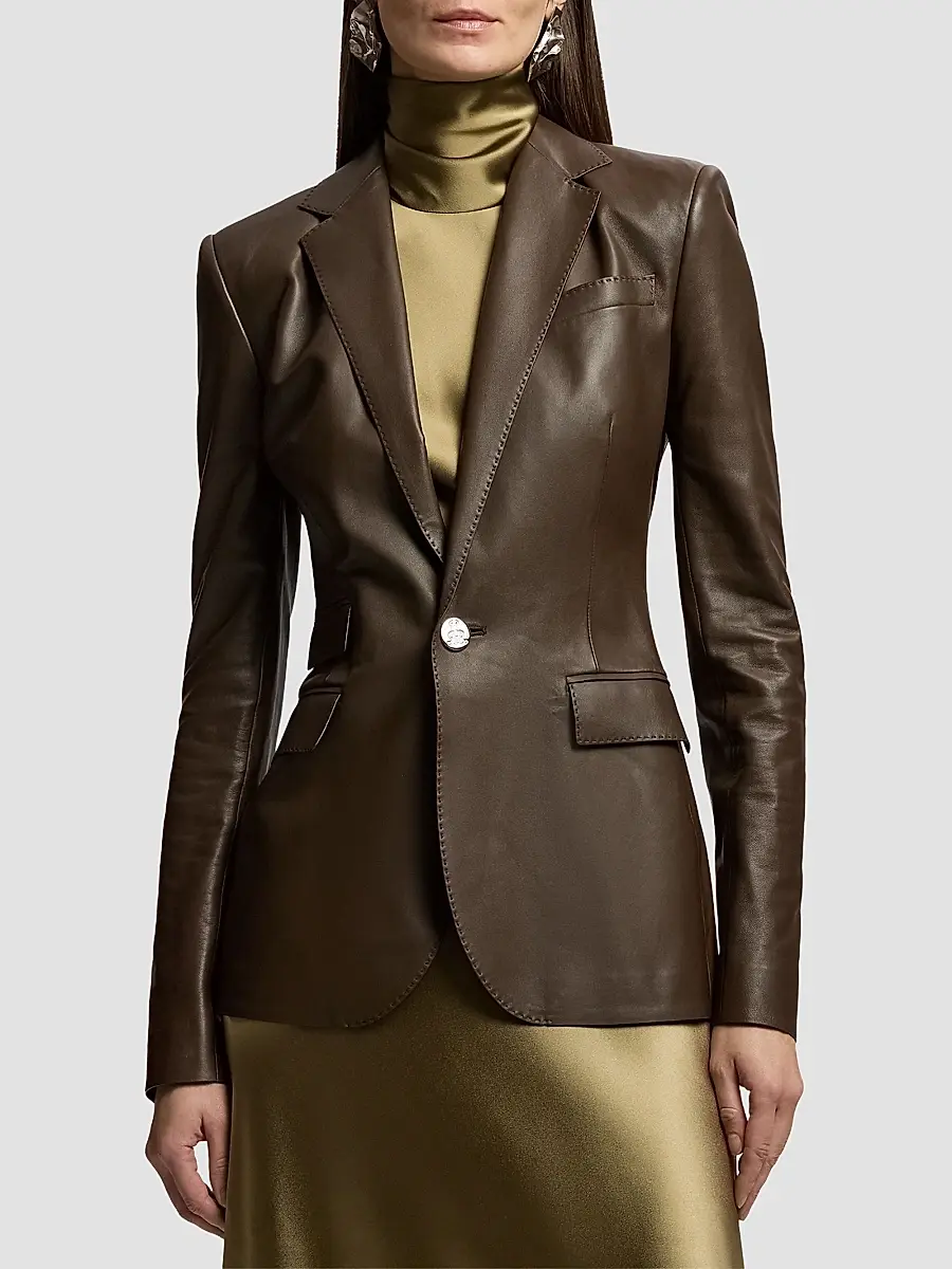 Ralph Lauren Collection Women's Parker Leather Jacket | Thumbnail 2 Ralph Lauren Collection Women's Parker Leather Jacket | Thumbnail 2