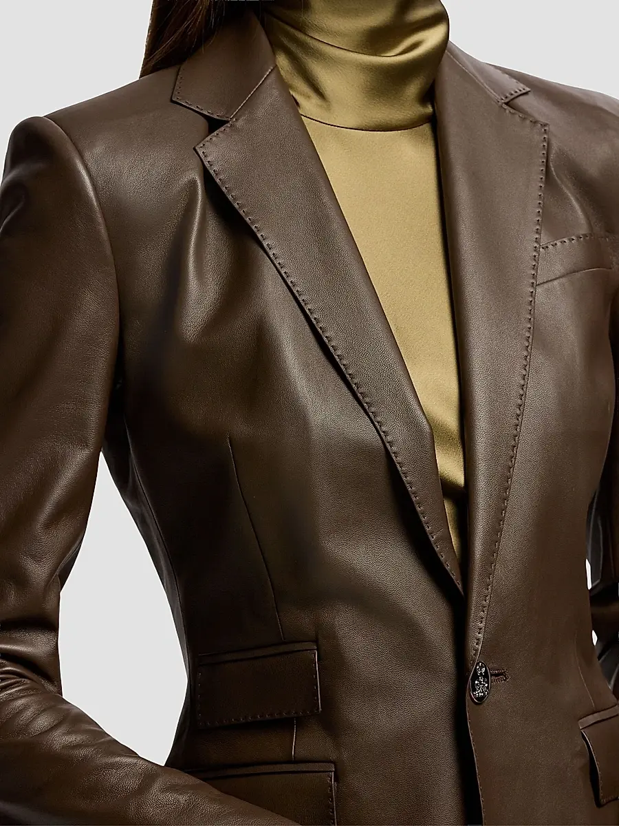 Ralph Lauren Collection Women's Parker Leather Jacket | Thumbnail 4 Ralph Lauren Collection Women's Parker Leather Jacket | Thumbnail 4