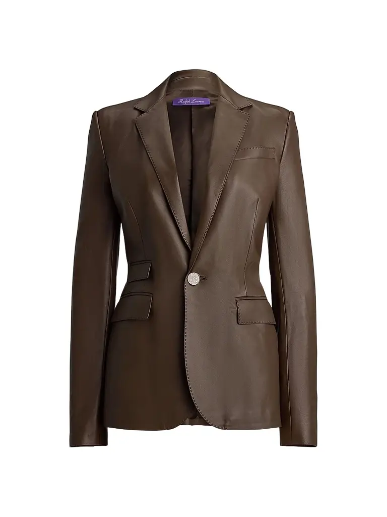 Ralph Lauren Collection Women's Parker Leather Blazer | Image 1 Ralph Lauren Collection Women's Parker Leather Blazer | Image 1
