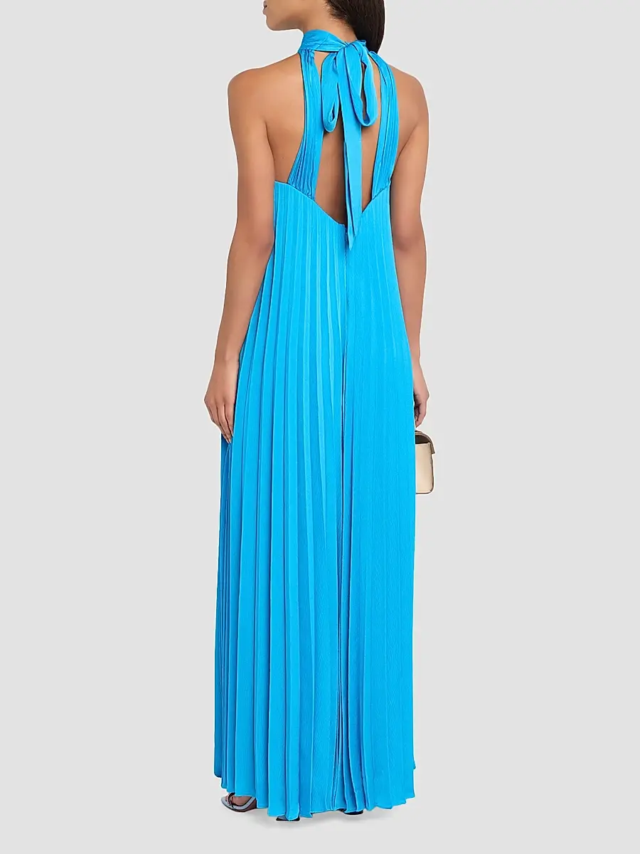 Ungaro Women's Beverly Pleated Halter Maxi Dress | Thumbnail 3