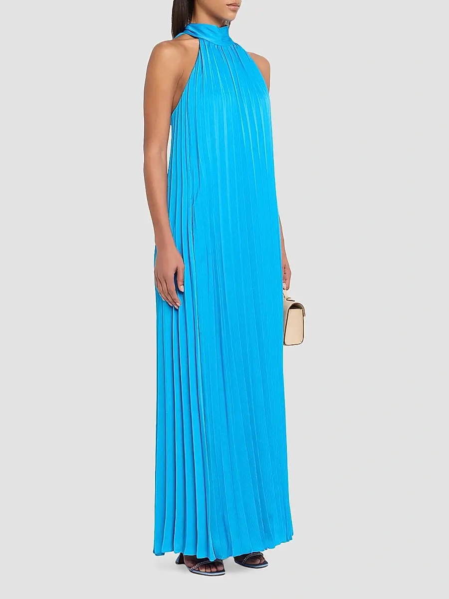 Ungaro Women's Beverly Pleated Halter Maxi Dress | Thumbnail 4