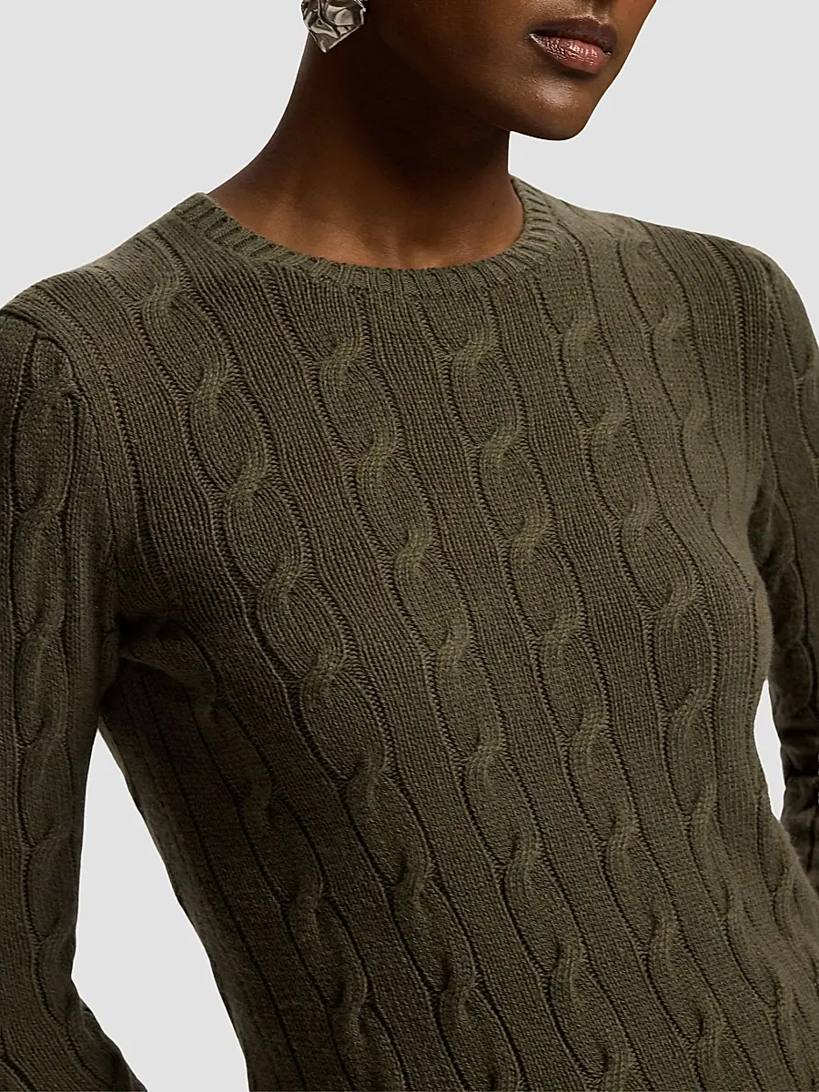 Ralph Lauren Collection Women's Cable-Knit Cashmere Crewneck Sweater | Thumbnail 4