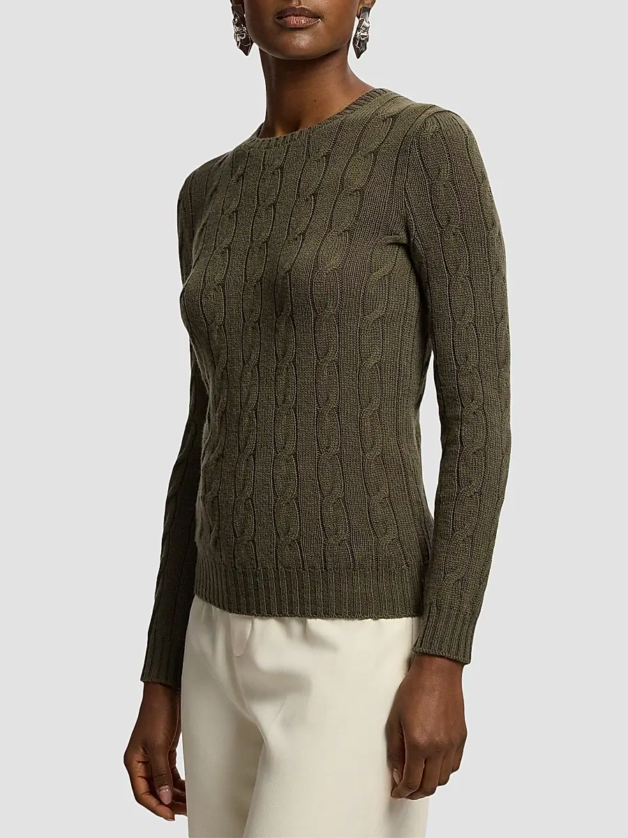 Ralph Lauren Collection Women's Cable-Knit Cashmere Crewneck Sweater | Thumbnail 5