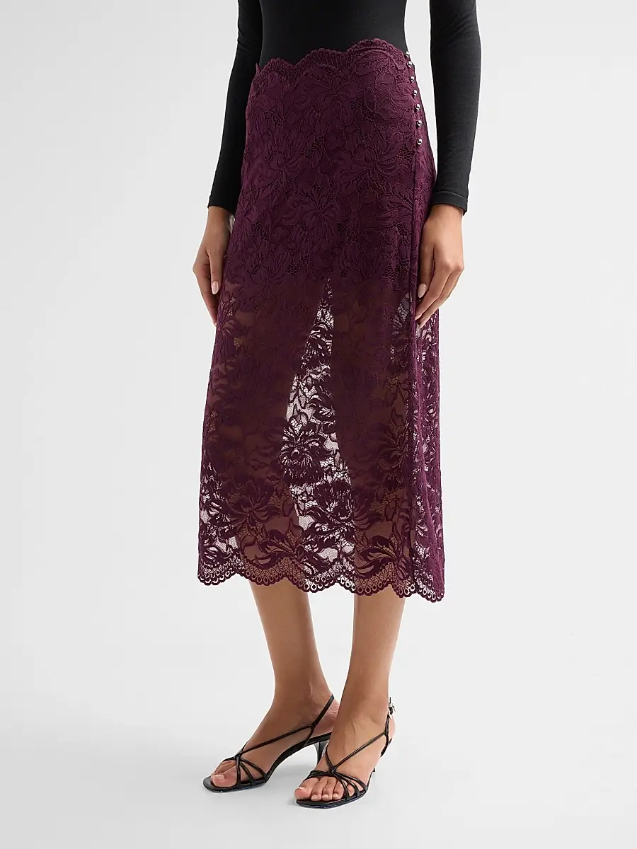 Rabanne Women's Scalloped Lace Midi Skirt | Thumbnail 4 Rabanne Women's Scalloped Lace Midi Skirt | Thumbnail 4