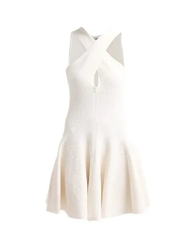 Alaïa Women's Crossed Compact Knit Mini Dress