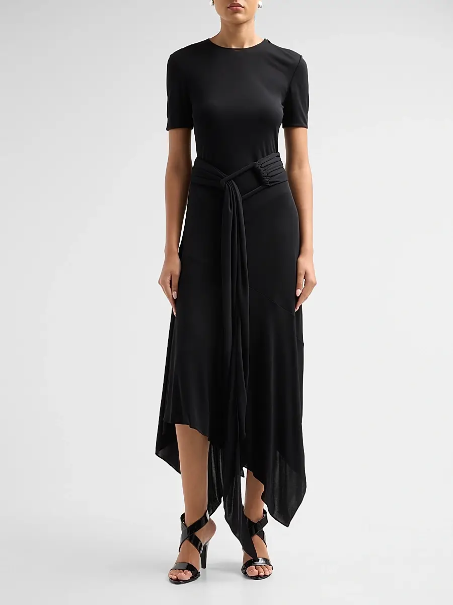 Alaïa Women's Fluid Jersey Belted Maxi Dress | Thumbnail 2 Alaïa Women's Fluid Jersey Belted Maxi Dress | Thumbnail 2
