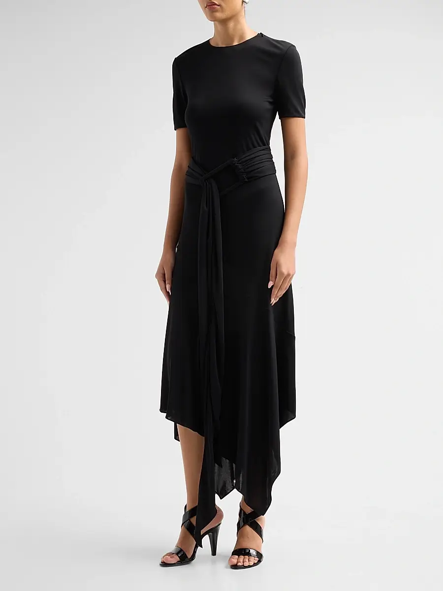 Alaïa Women's Fluid Jersey Belted Maxi Dress | Thumbnail 4 Alaïa Women's Fluid Jersey Belted Maxi Dress | Thumbnail 4