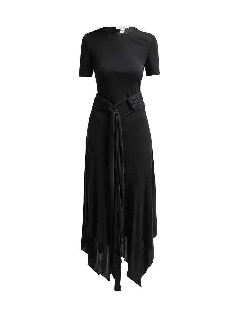 ALAIA Women's Fluid Jersey Belted Maxi Dress - Noir Alaia | Image 1 ALAIA Women's Fluid Jersey Belted Maxi Dress - Noir Alaia | Image 1