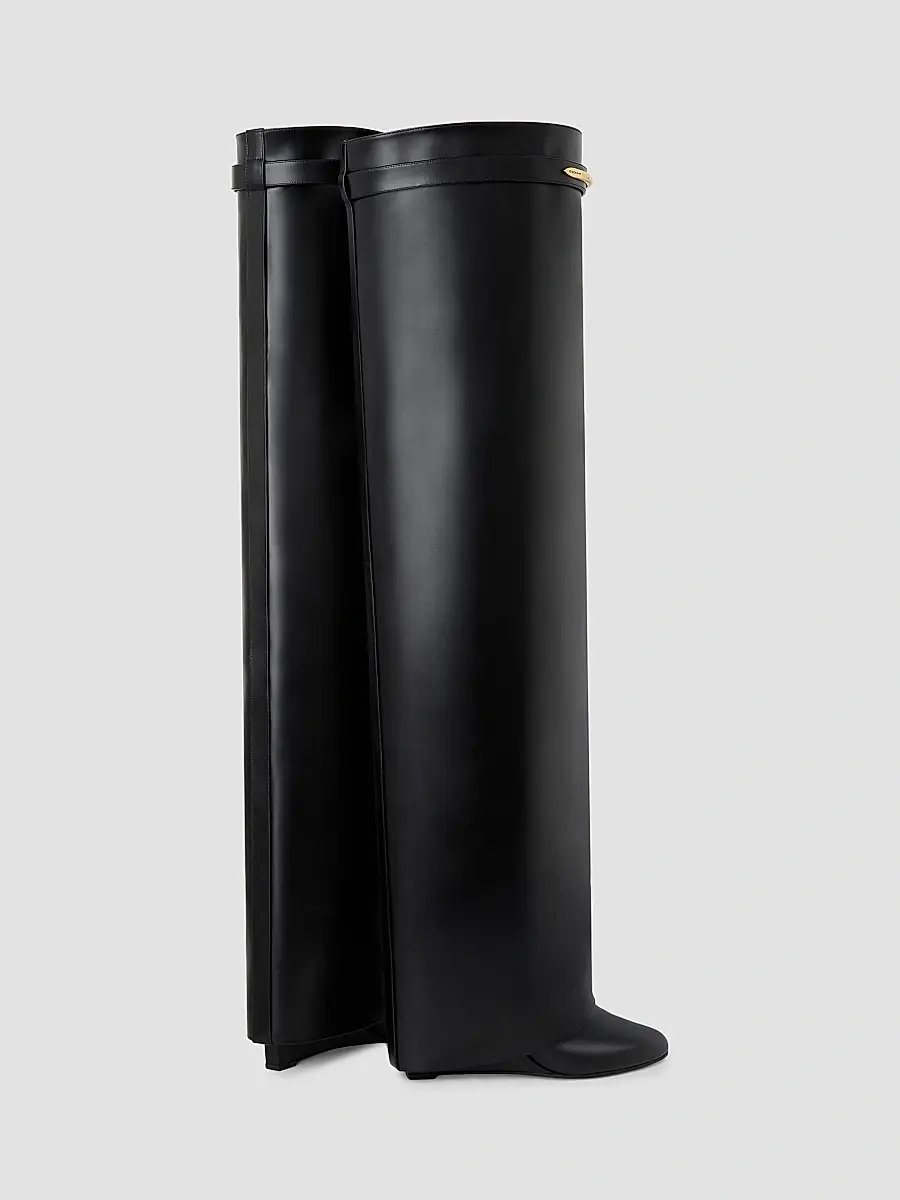 Givenchy Women's Shark Pinch Over-The-Knee Boots in Leather - Black Golden | Thumbnail 4 Givenchy Women's Shark Pinch Over-The-Knee Boots in Leather - Black Golden | Thumbnail 4