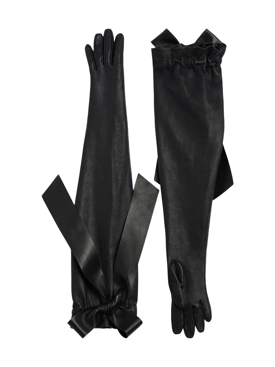 Women's Bonbon Gloves in Nappa Leather - Black