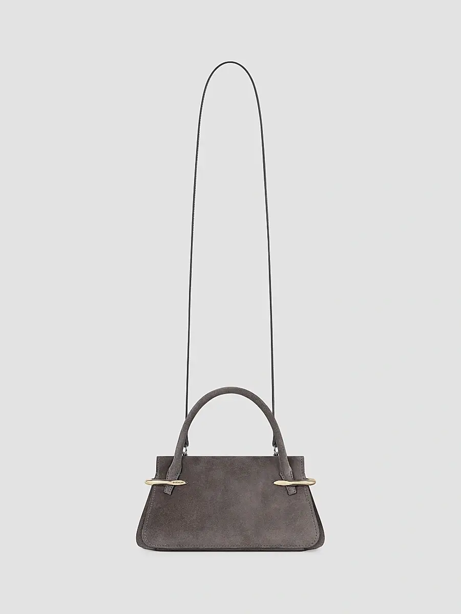 Givenchy Women's Medium Pinch Top Handle Bag in Suede Leather - Dark Grey | Thumbnail 3 Givenchy Women's Medium Pinch Top Handle Bag in Suede Leather - Dark Grey | Thumbnail 3