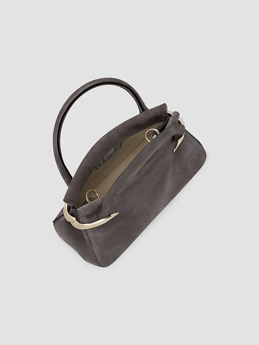 Givenchy Women's Medium Pinch Top Handle Bag in Suede Leather - Dark Grey | Thumbnail 4 Givenchy Women's Medium Pinch Top Handle Bag in Suede Leather - Dark Grey | Thumbnail 4