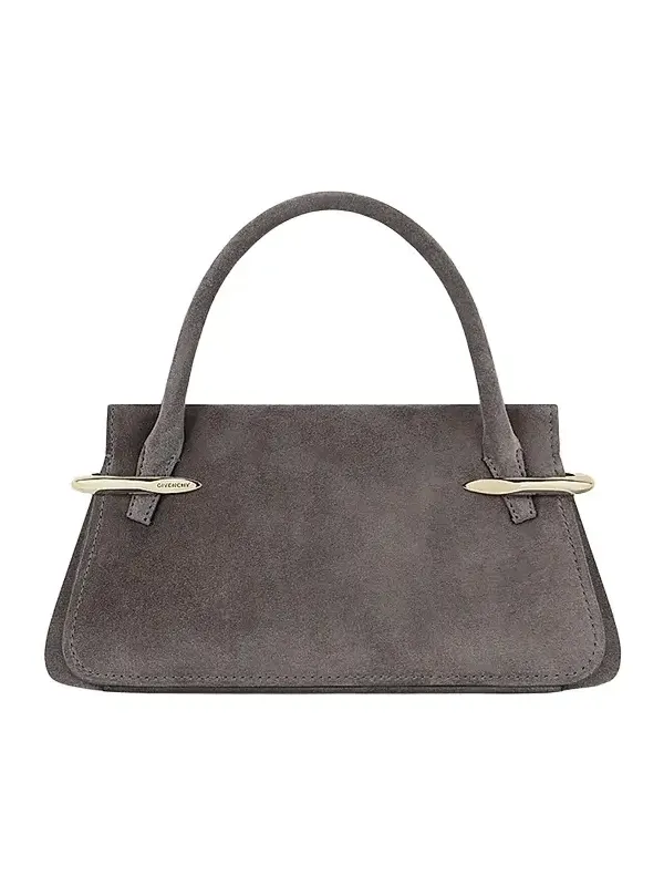 Givenchy Women's Medium Pinch Top Handle Bag in Suede Leather - Dark Grey