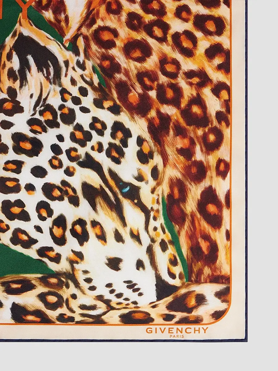 Givenchy Women's Square in Silk with Leopards Print - Green Multi | Thumbnail 2