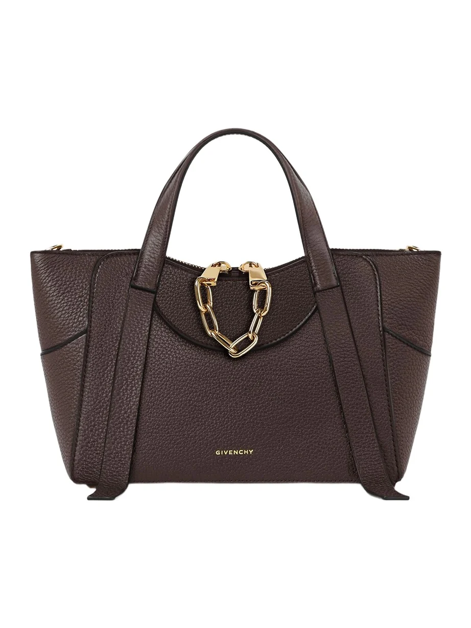 Givenchy Women's The Snatch Small Top Handle Bag in Grained Leather - Chocolate