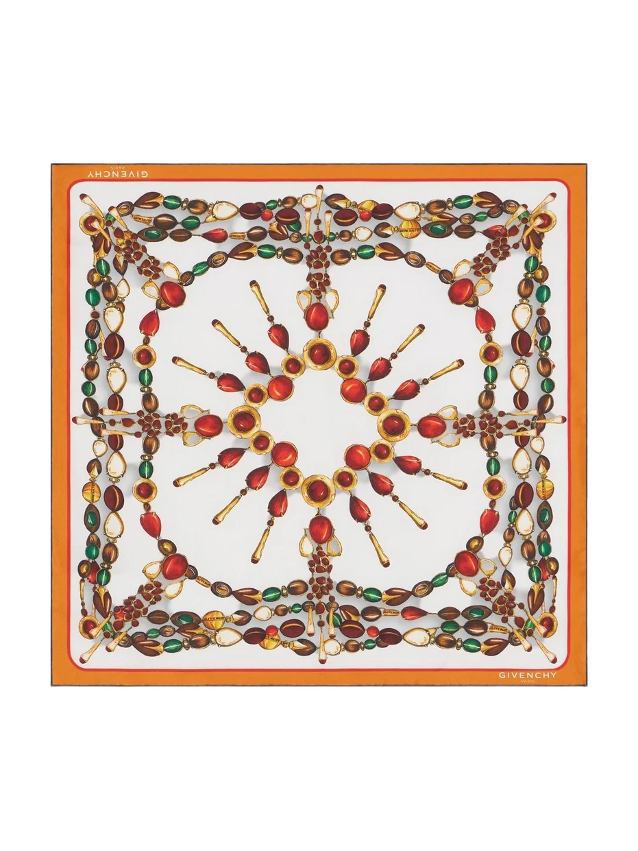 Givenchy Women's Small Square in Silk with Sculpted Gem Print