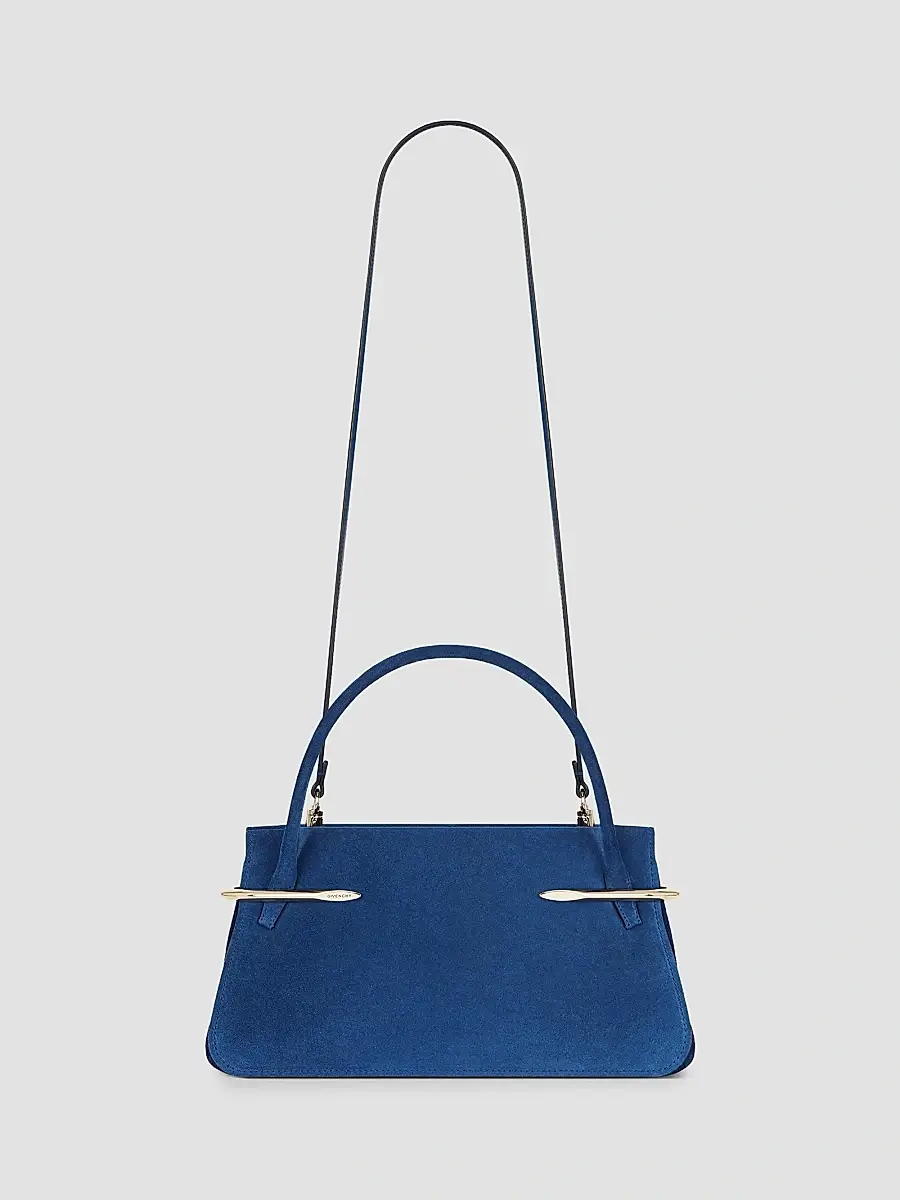 Givenchy Women's Medium Pinch Top Handle Bag in Suede Leather - Saphir Blue | Thumbnail 3 Givenchy Women's Medium Pinch Top Handle Bag in Suede Leather - Saphir Blue | Thumbnail 3