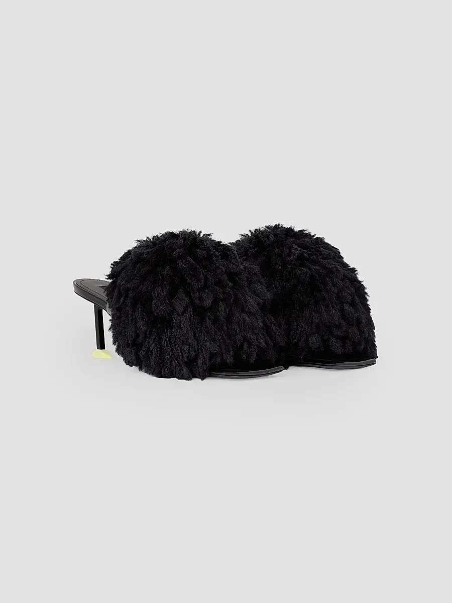 Givenchy Women's Pompom Mules in Patent Leather and Knit - Black | Thumbnail 2 Givenchy Women's Pompom Mules in Patent Leather and Knit - Black | Thumbnail 2