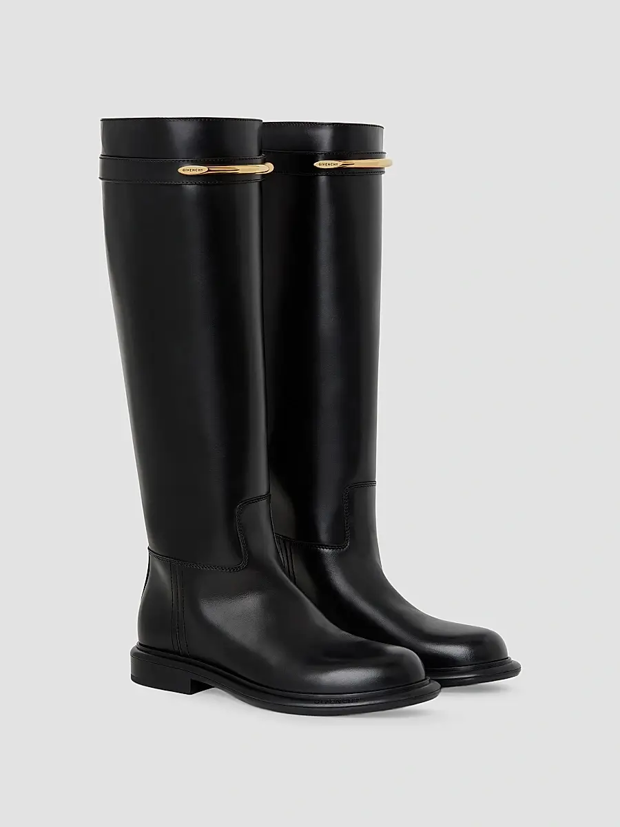 Givenchy Women's Pinch Flat Boots in Leather - Black | Thumbnail 3 Givenchy Women's Pinch Flat Boots in Leather - Black | Thumbnail 3