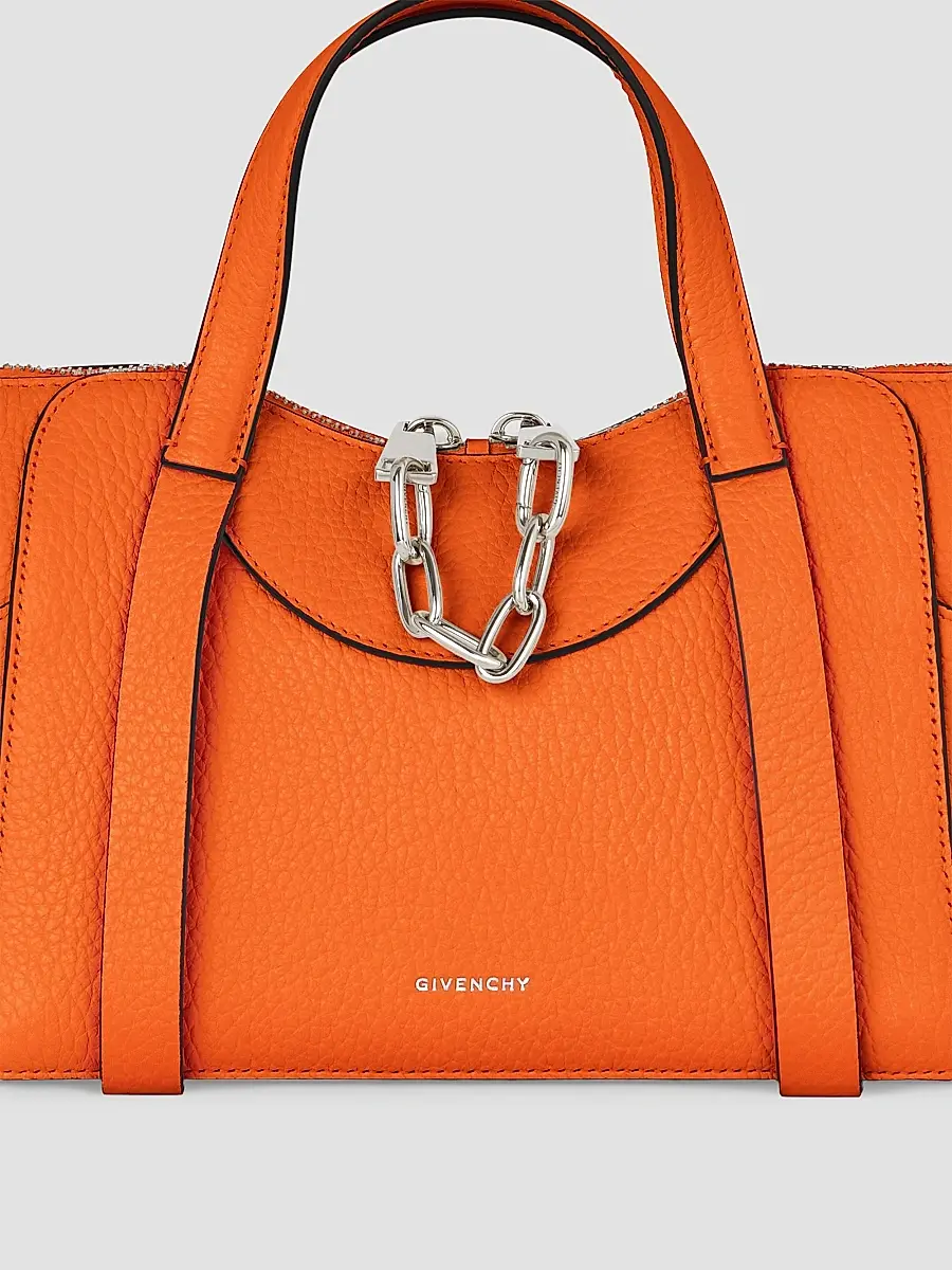Givenchy Women's The Snatch Small Top Handle Bag in Grained Leather - Orange | Thumbnail 5 Givenchy Women's The Snatch Small Top Handle Bag in Grained Leather - Orange | Thumbnail 5