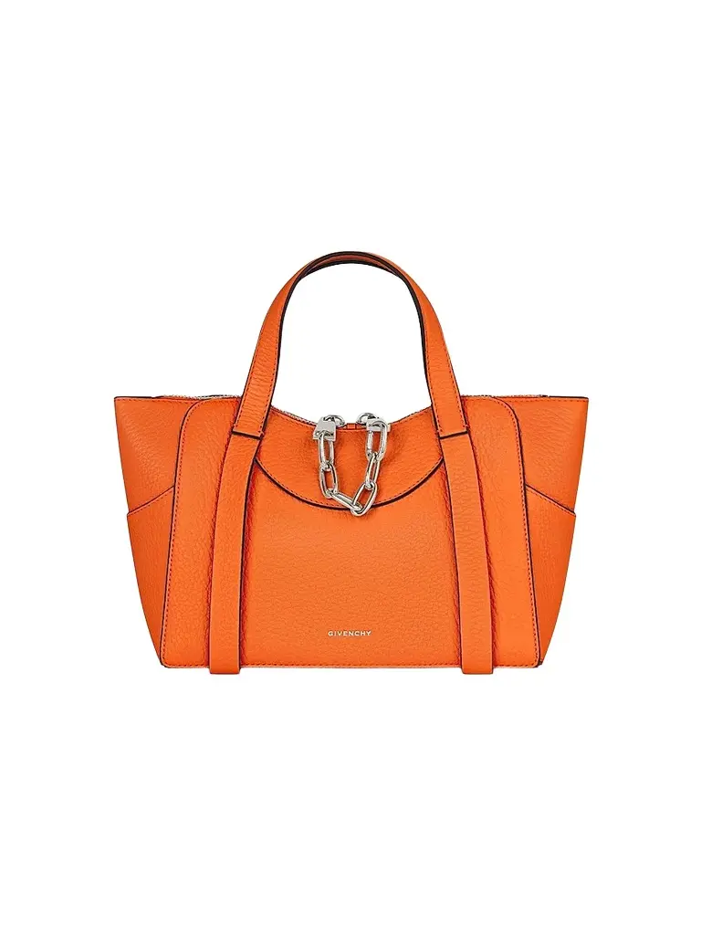 Givenchy Women's The Snatch Top Handle Bag in Grained Leather - Orange | Image 1 Givenchy Women's The Snatch Top Handle Bag in Grained Leather - Orange | Image 1