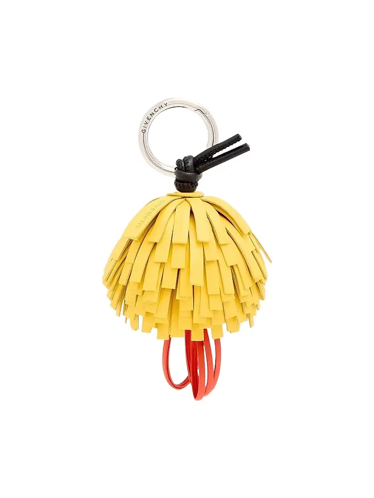 Women's Bicolor Daisy Charm in Nappa Leather - Yellow Red