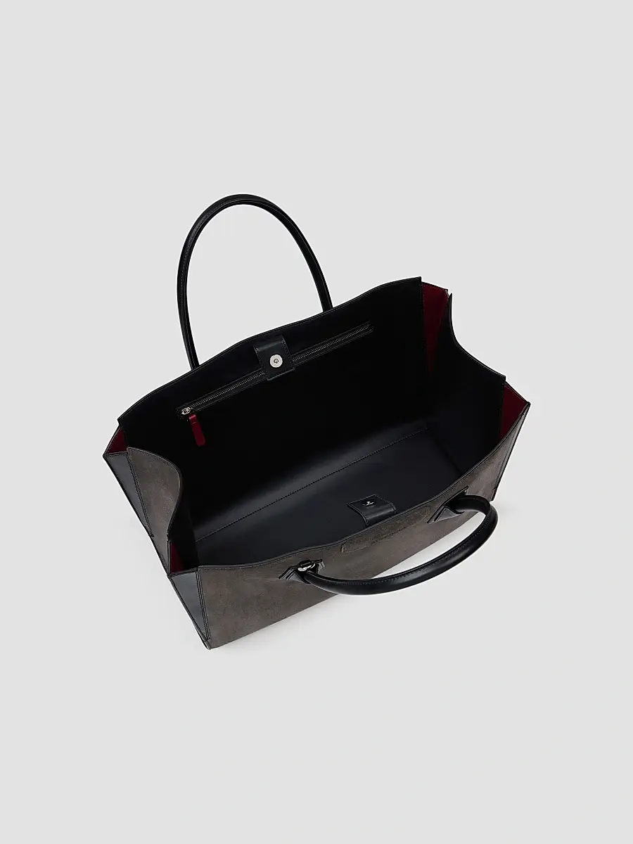 Givenchy Women's Medium Antigona Catchall Tote Bag in Suede - Dark Grey | Thumbnail 4 Givenchy Women's Medium Antigona Catchall Tote Bag in Suede - Dark Grey | Thumbnail 4